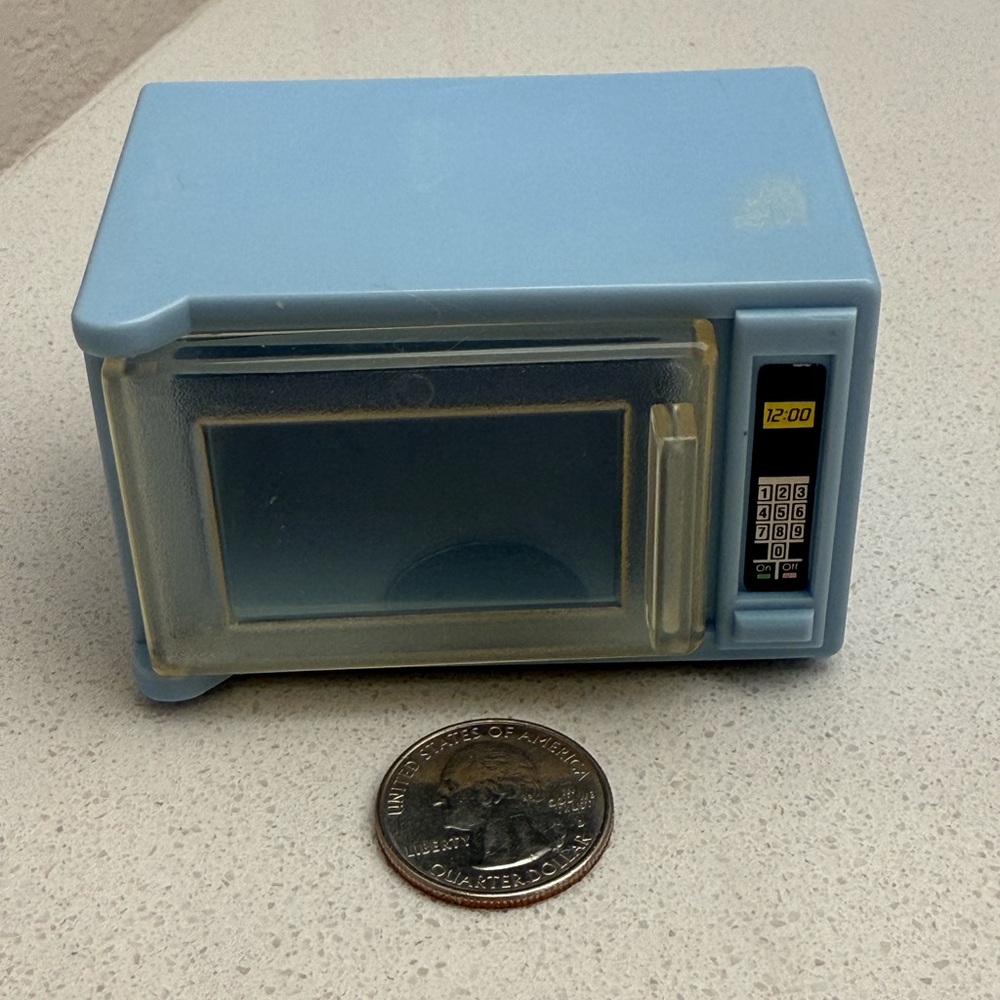 Vintage Playskool Dollhouse Blue Microwave 90s - Picture 14 of 14